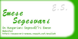 emese segesvari business card